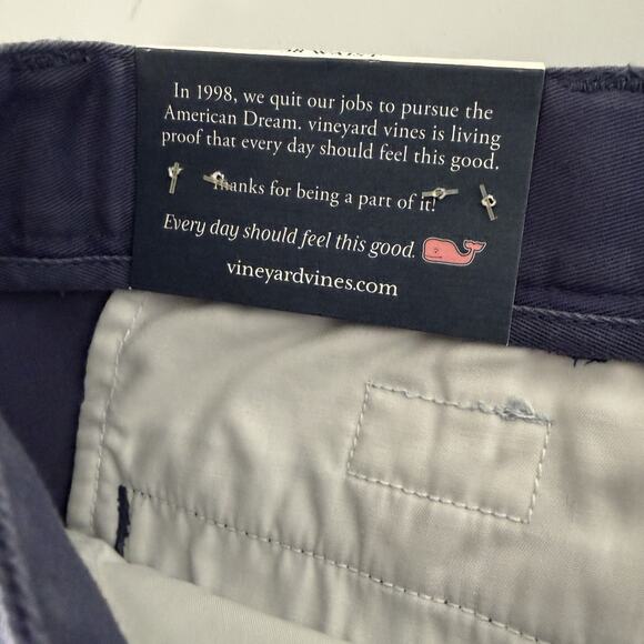 Vineyard Vines Mens Club Shorts 38 Burgee Flag Chino Navy Embroidered Coastal - Picture 9 of 11